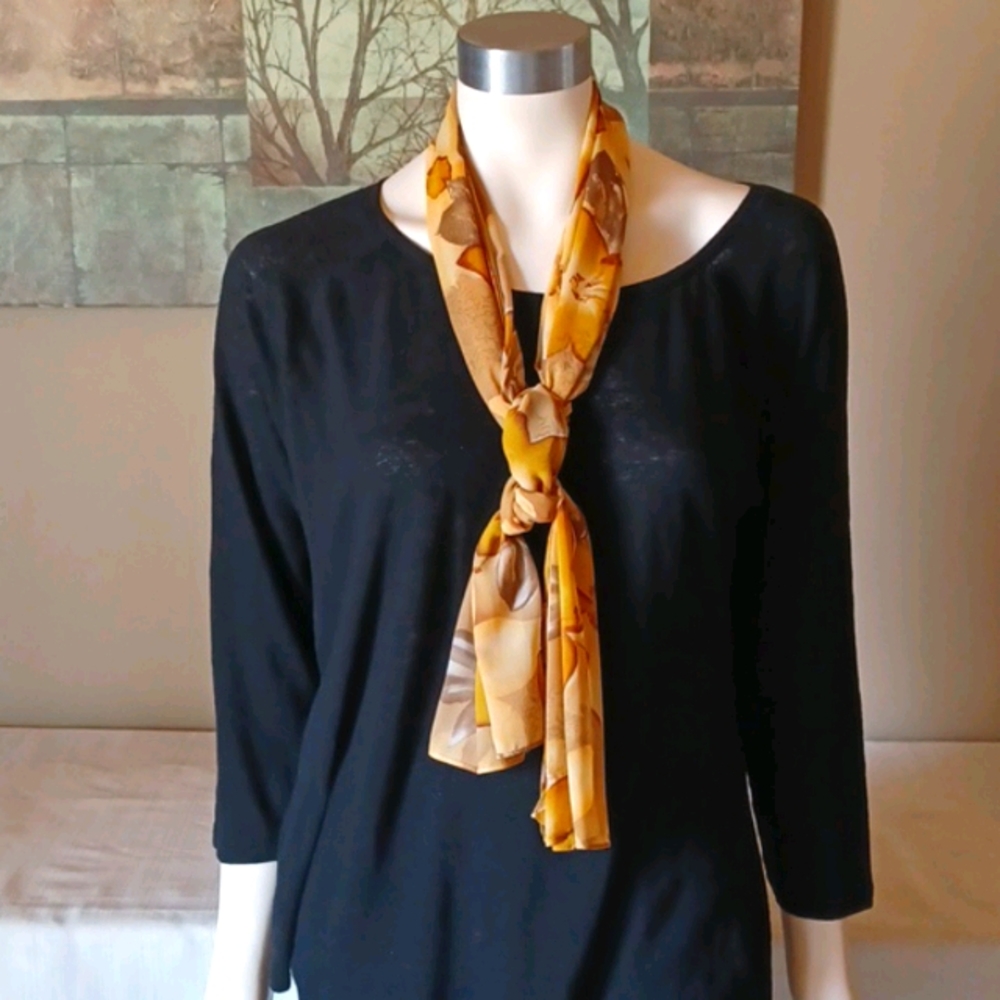 3 for $15 - Neutral Floral Scarf - Picture 2 of 4